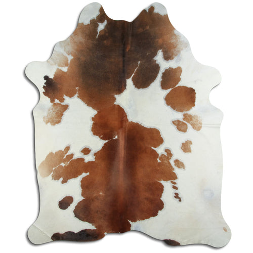 Brown & White Cowhide Rug XXL