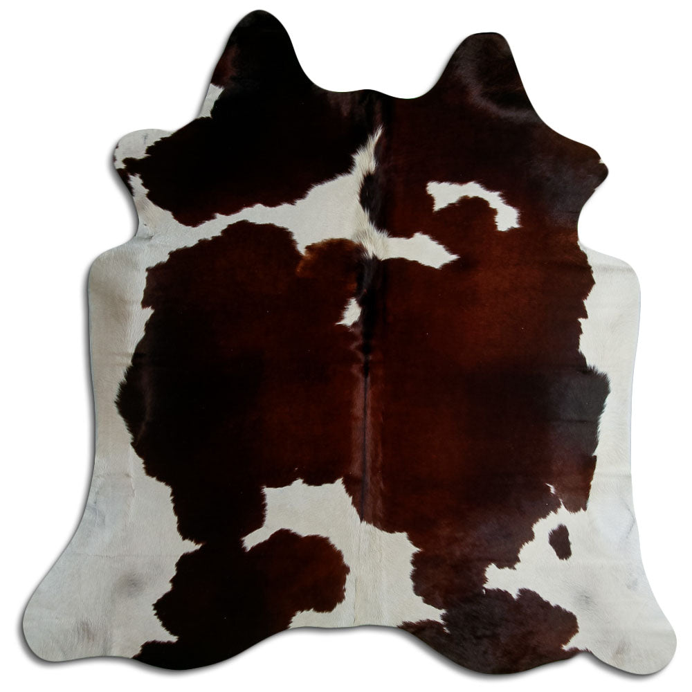 Brown & White Cowhide Rug L