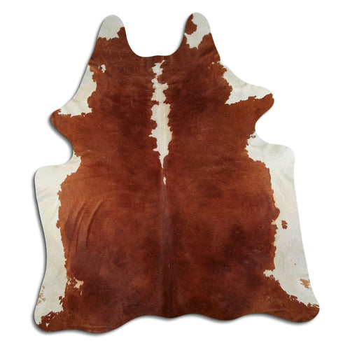 Brown & White Cowhide Rug XXL