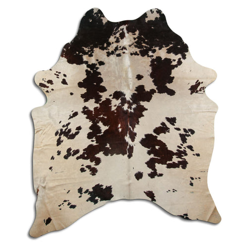 Brown & White Cowhide Rug L
