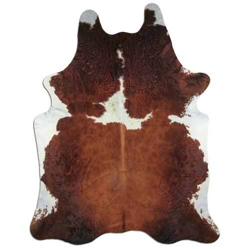 Brown & White Cowhide Rug XXXL