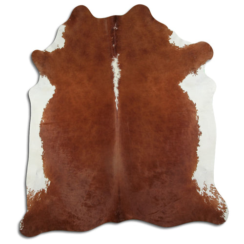 Brown & White Cowhide Rug XXL
