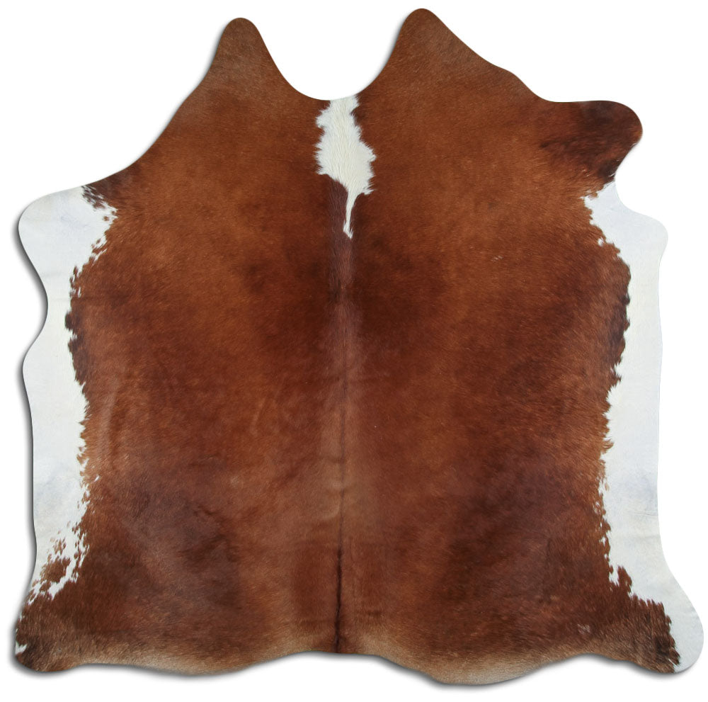 Brown & White Cowhide Rug L