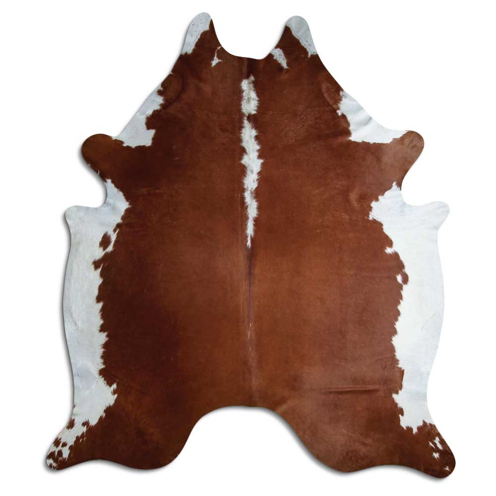 Brown & White Cowhide Rug XXL