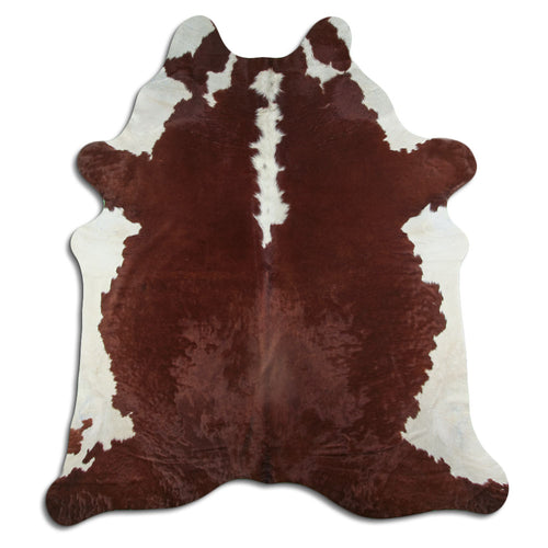 Brown & White Cowhide Rug XXL