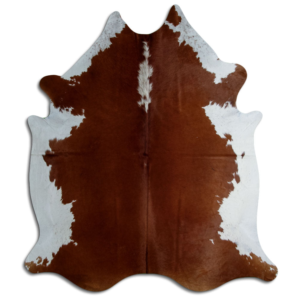 Brown & White Cowhide Rug XXL