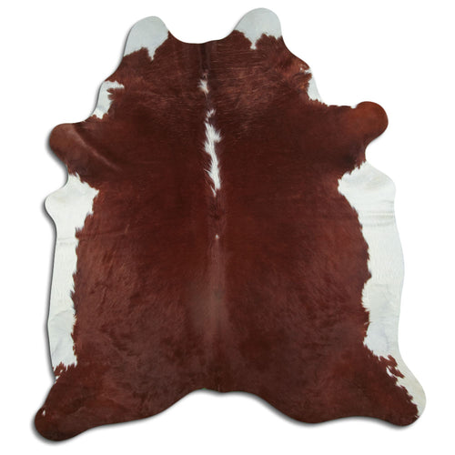 Brown & White Cowhide Rug XL