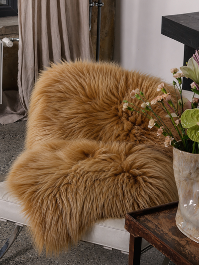 Icelandic sheepskin 'Ginger Brisa' Dyed