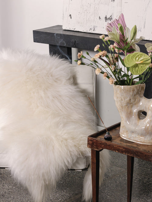 Icelandic White Sheepskin Rug