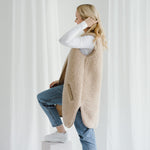 Merino Wool Vest ''Pearl'' Beige