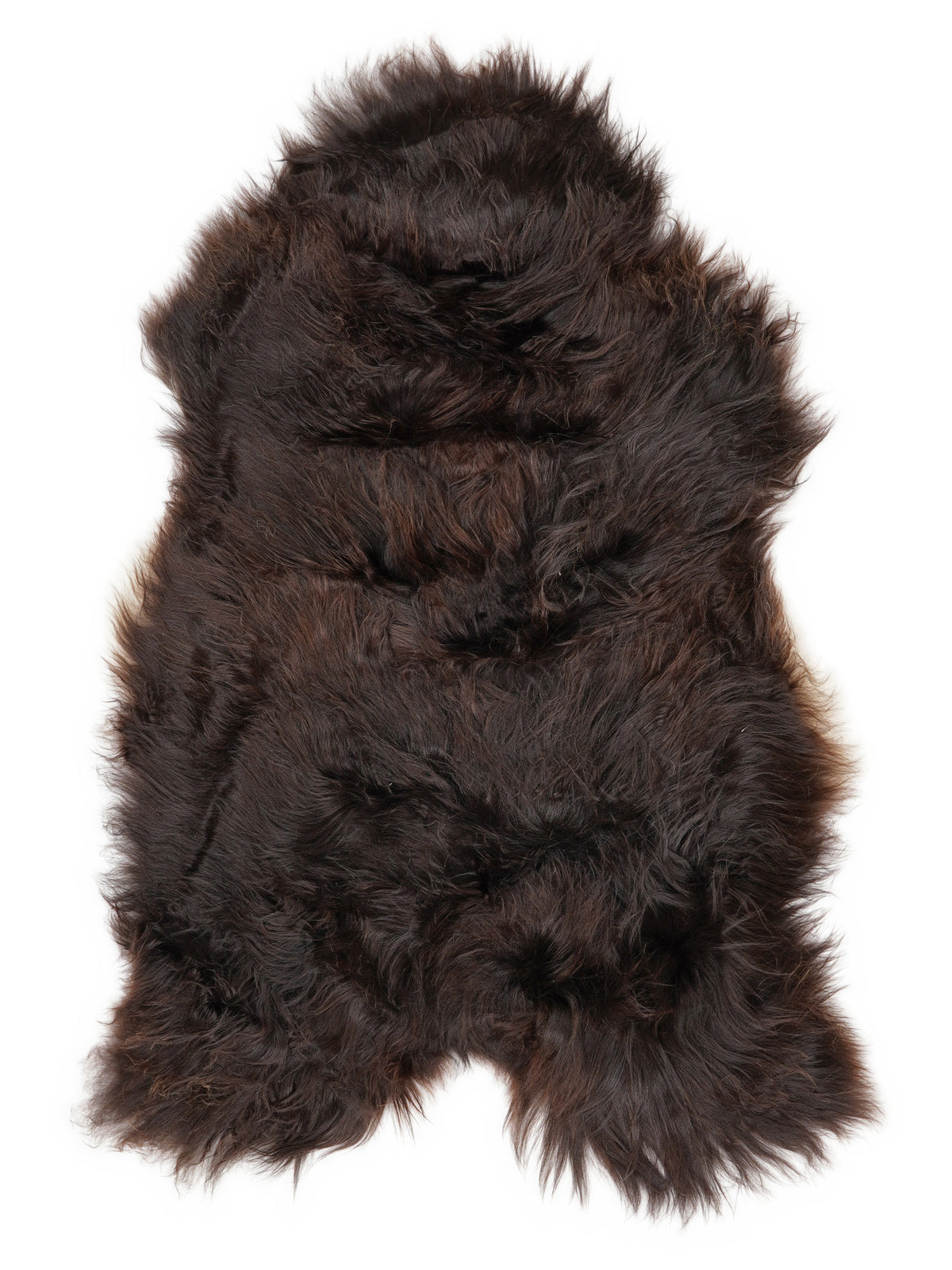 Icelandic multicolour sheepskin rug of about 120 × 70 cm, seen from above: the exact sheepskin you receive
