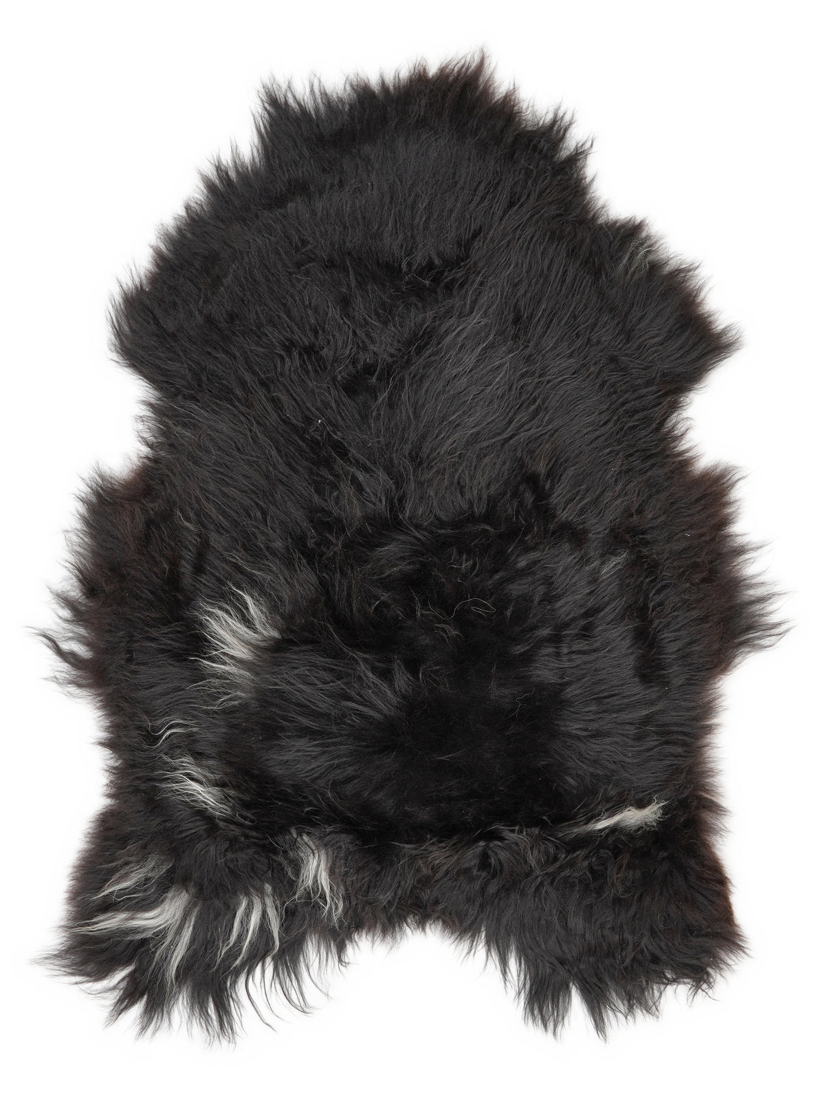 Icelandic multicolour sheepskin rug of about 110 × 70 cm, seen from above: the exact sheepskin you receive