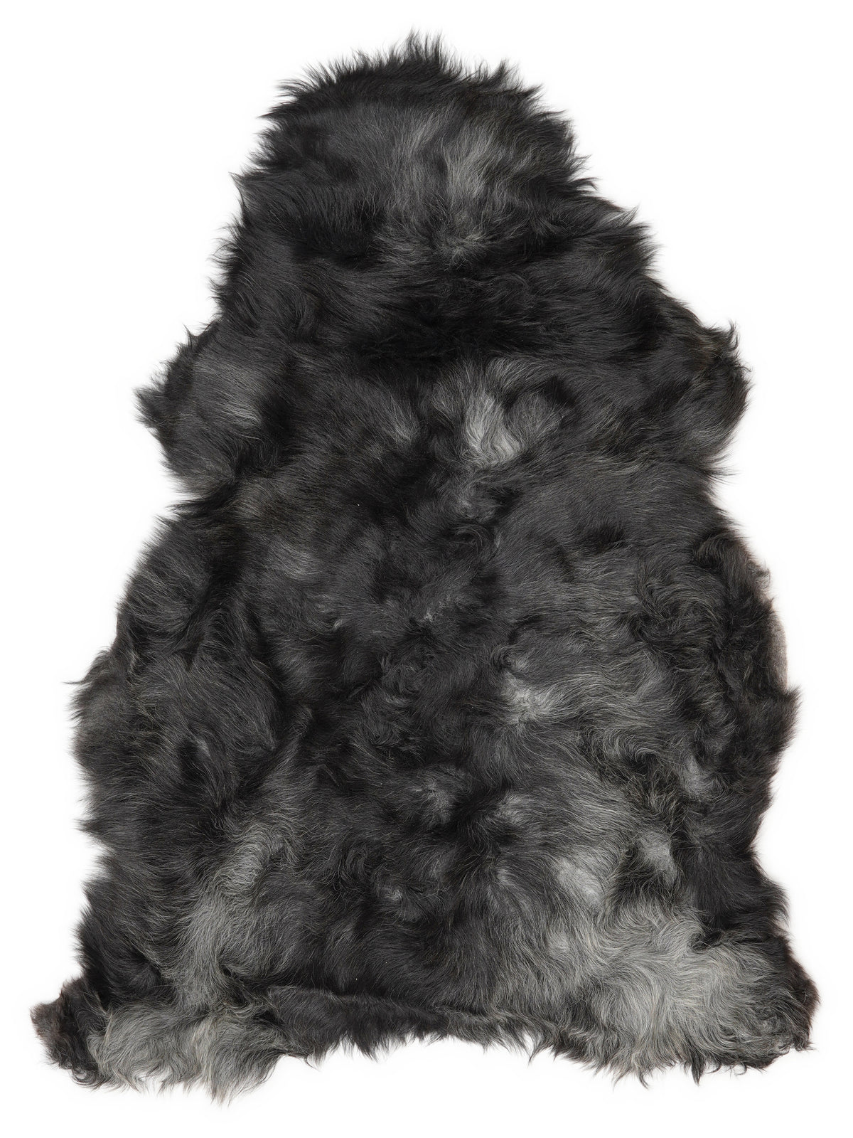 Grey Icelandic sheepskin rug of about 120 × 75 cm, seen from above: the exact sheepskin you receive