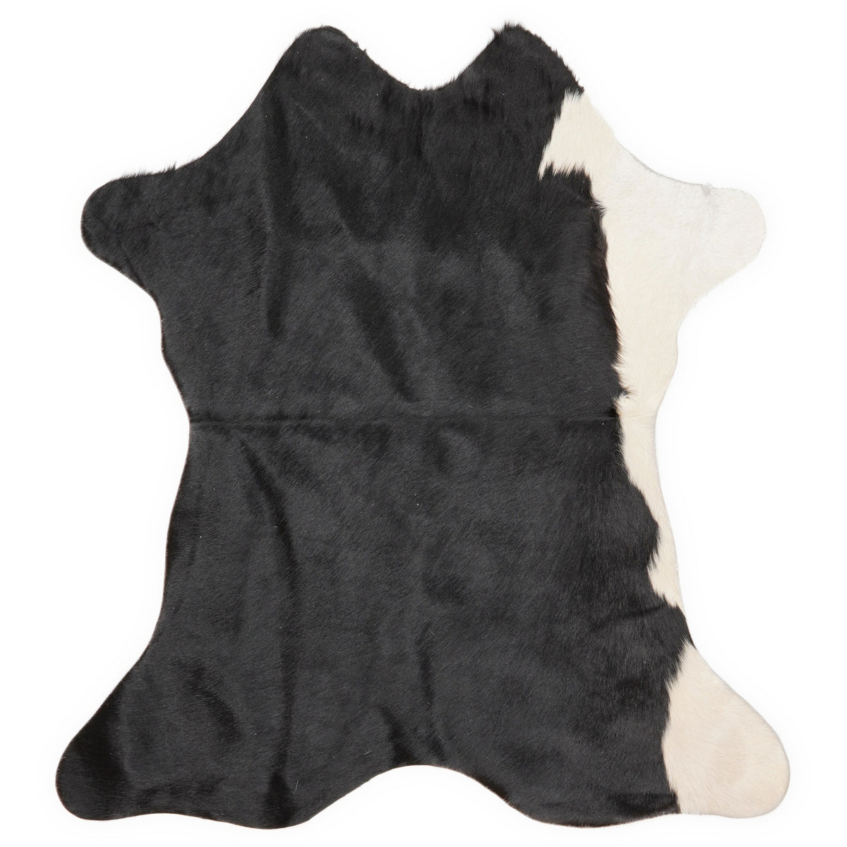 Mini cowhide of about 70 × 70 cm, seen from above: the exact hide you receive