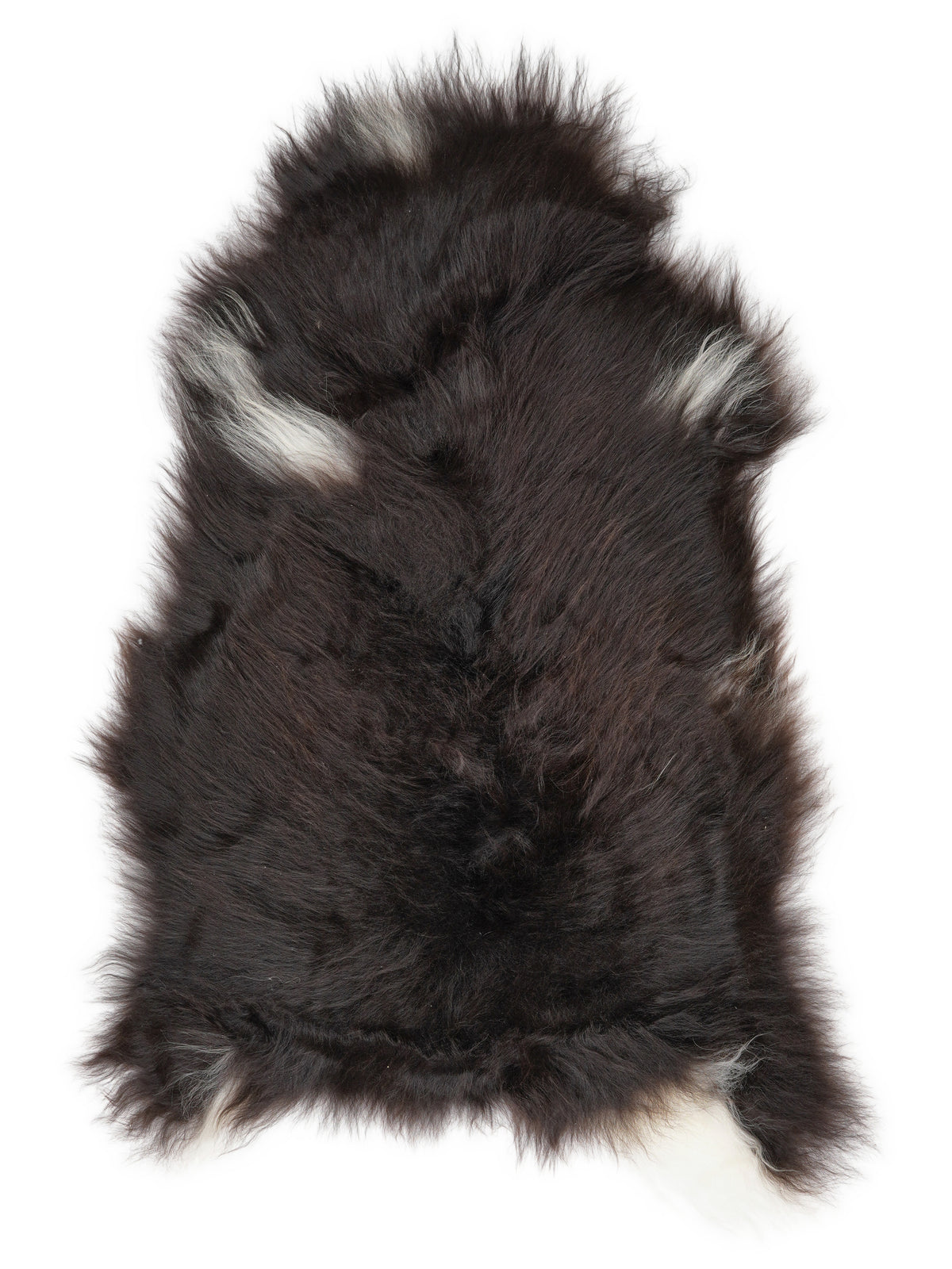 Icelandic multicolour sheepskin rug of about 120 × 65 cm, seen from above: the exact sheepskin you receive
