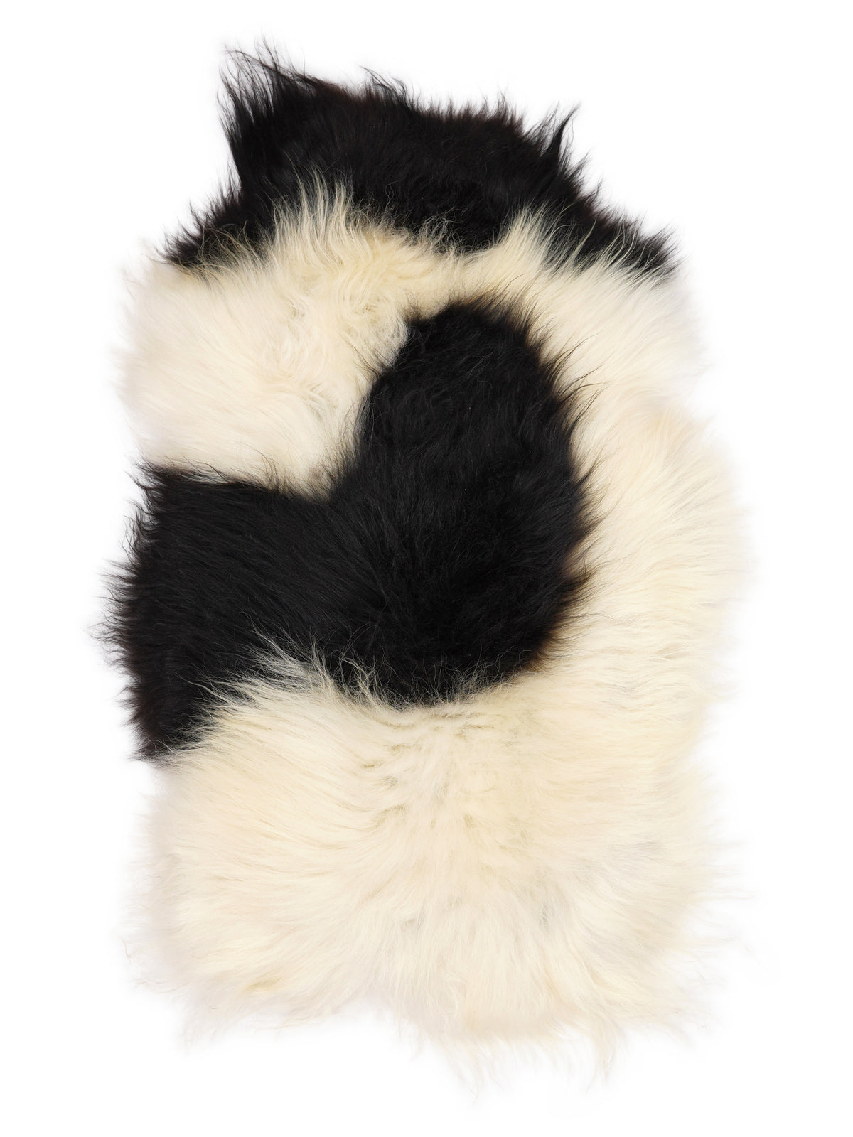 Icelandic multicolour sheepskin rug of about 110 × 65 cm, seen from above: the exact sheepskin you receive