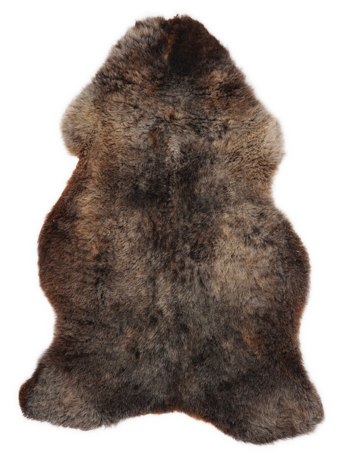 British multicolour sheepskin rug of about 120 × 70 cm, seen from above: the exact sheepskin you receive