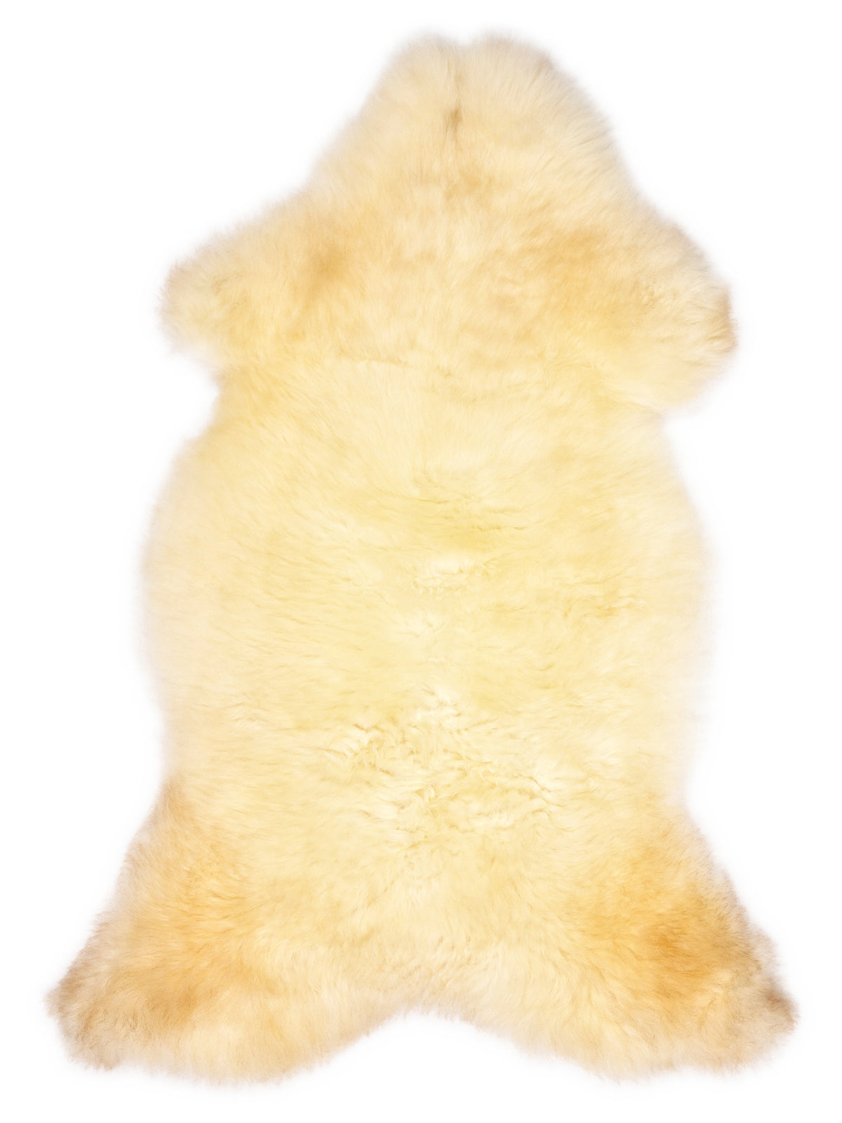 British multicolour sheepskin rug of about 120 × 60 cm, seen from above: the exact sheepskin you receive