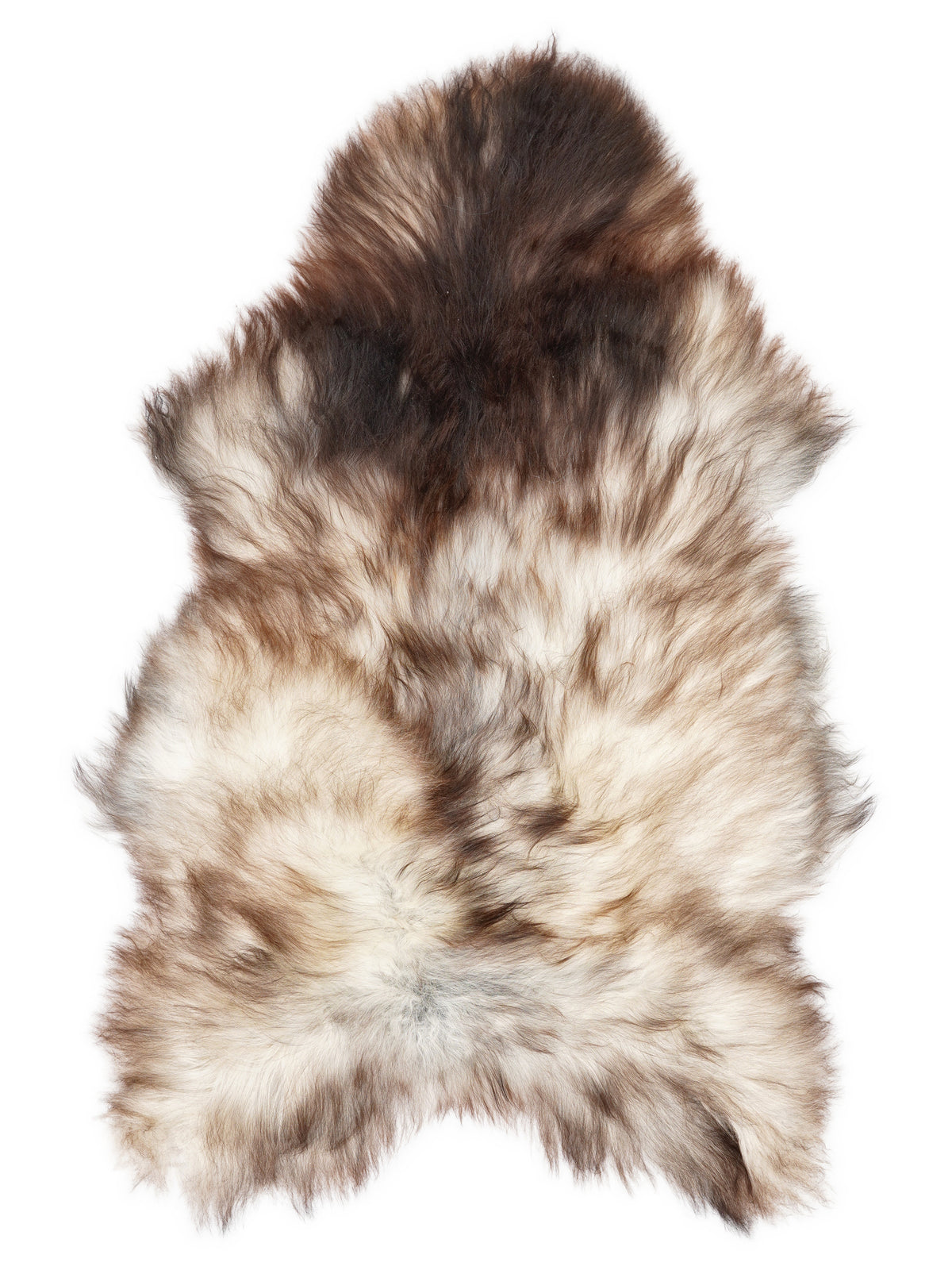 Grey Icelandic sheepskin rug of about 130 × 80 cm, seen from above: the exact sheepskin you receive