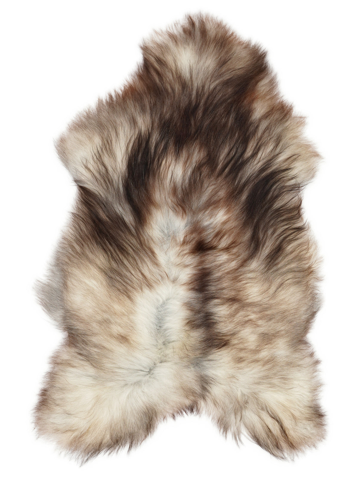 Grey Icelandic sheepskin rug of about 120 × 75 cm, seen from above: the exact sheepskin you receive