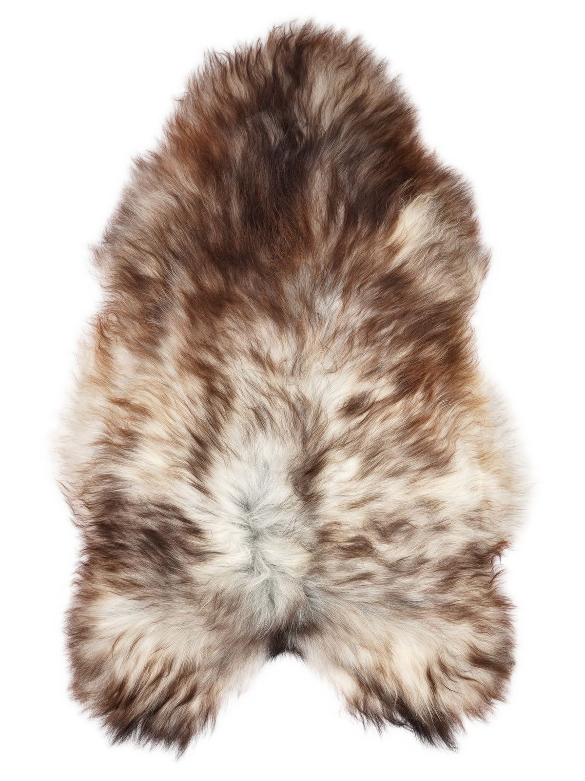 Grey Icelandic sheepskin rug of about 130 × 80 cm, seen from above: the exact sheepskin you receive