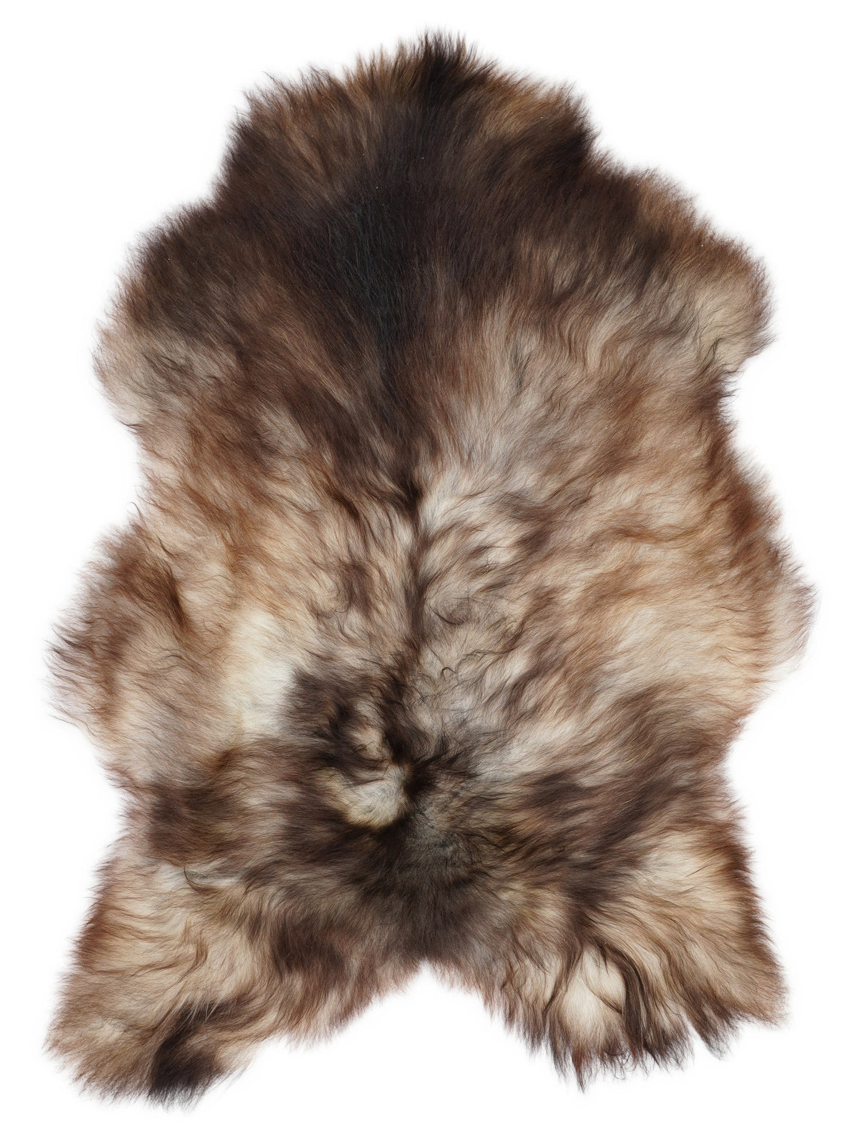 Grey Icelandic sheepskin rug of about 120 × 85 cm, seen from above: the exact sheepskin you receive