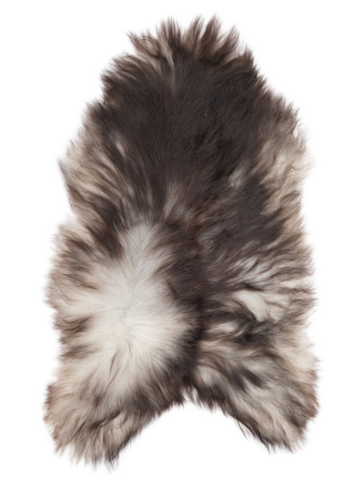 Grey Icelandic sheepskin rug of about 120 × 75 cm, seen from above: the exact sheepskin you receive