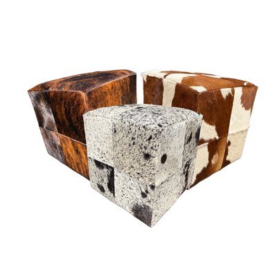 Cowhide ottoman | available in several colours