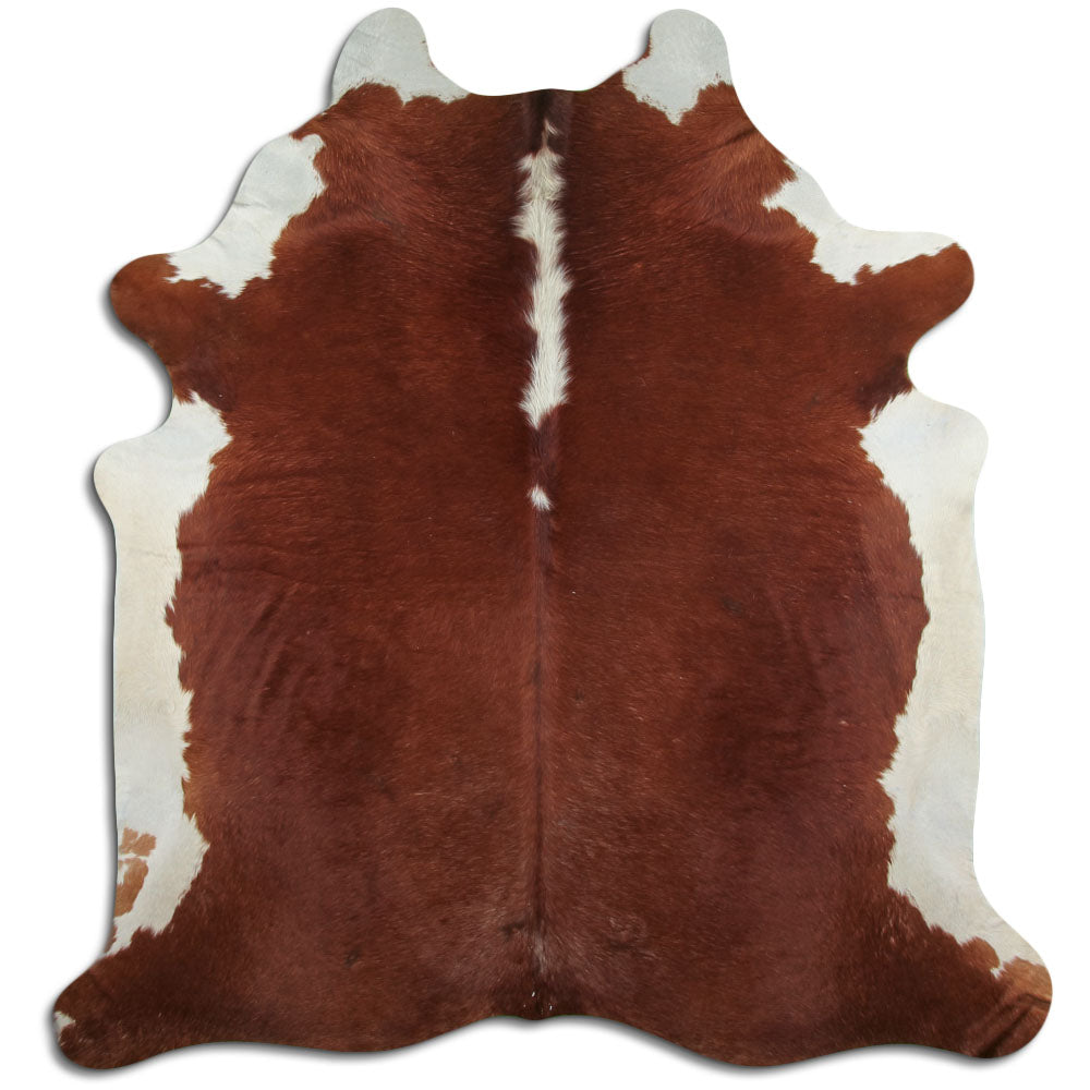 Brown & White Cowhide Rug XXL