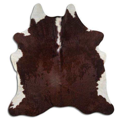 Brown & White Cowhide Rug L