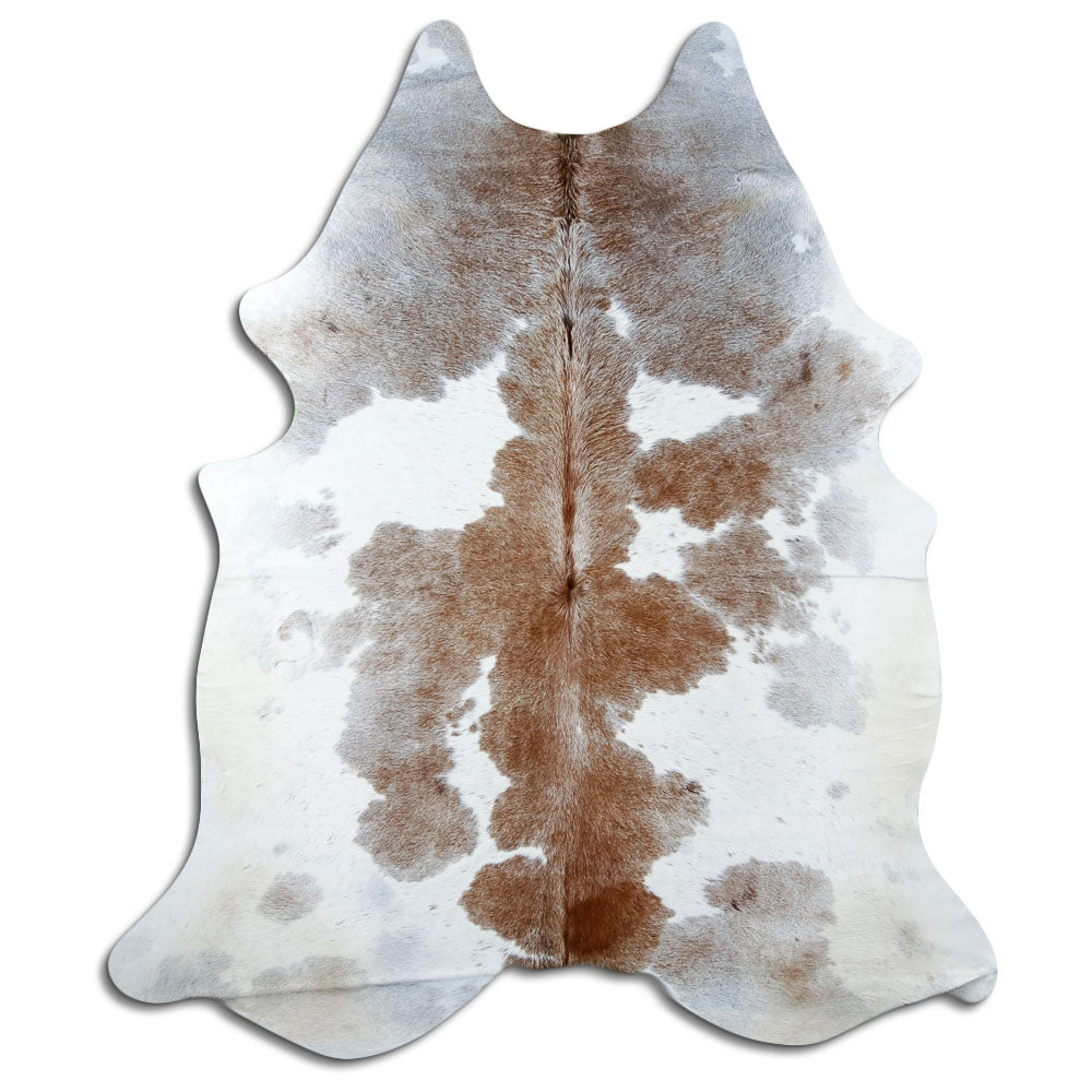 Brown & White Cowhide Rug XXL