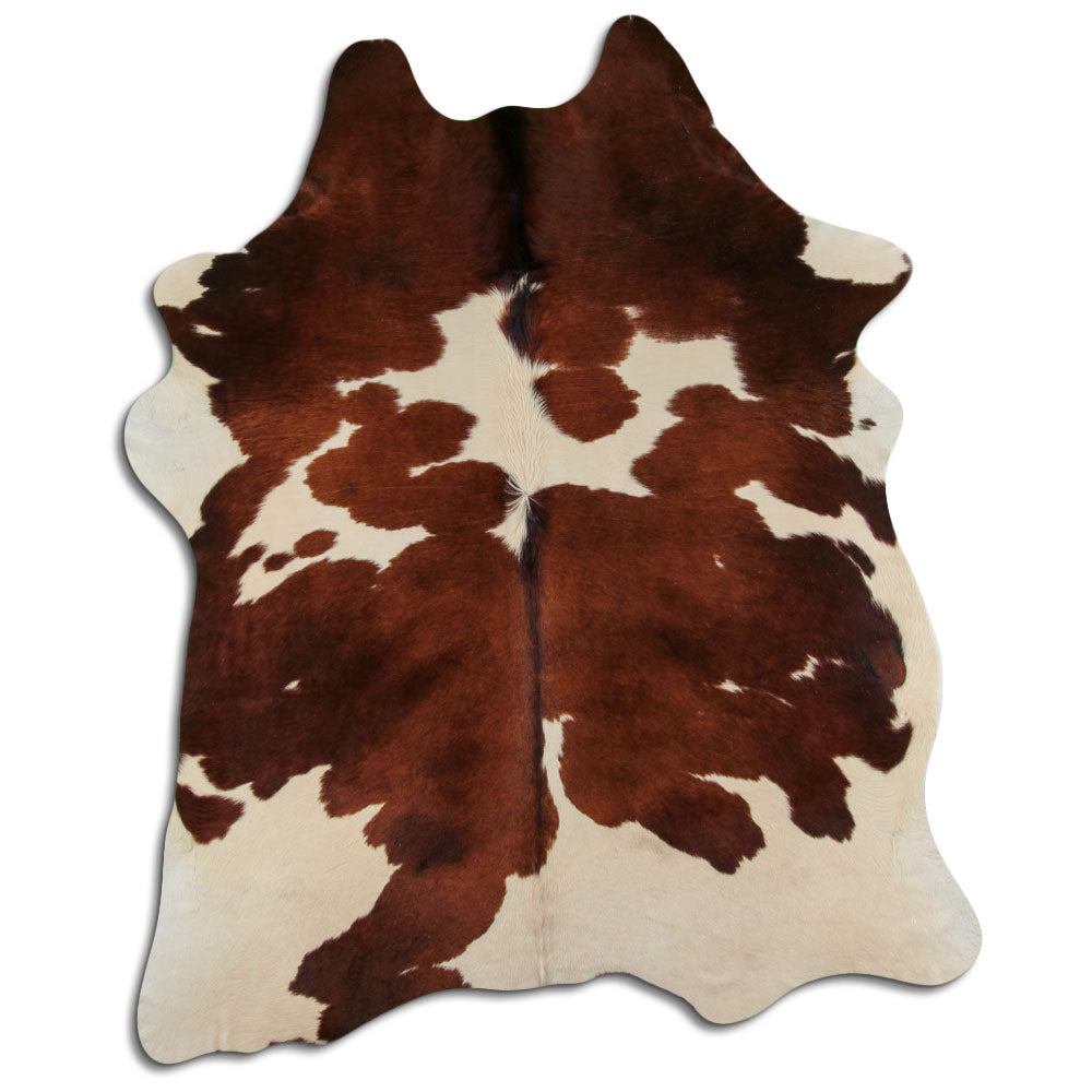 Brown & White Cowhide Rug XXL