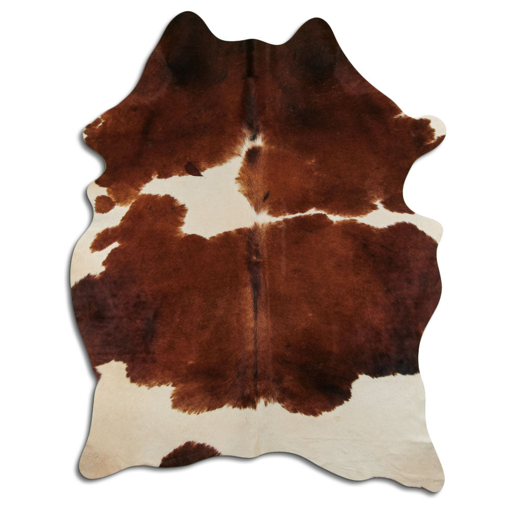 Brown & White Cowhide Rug XXL