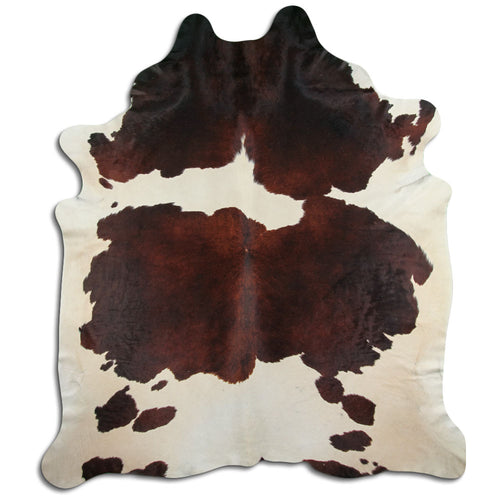 Brown & White Cowhide Rug XXXL