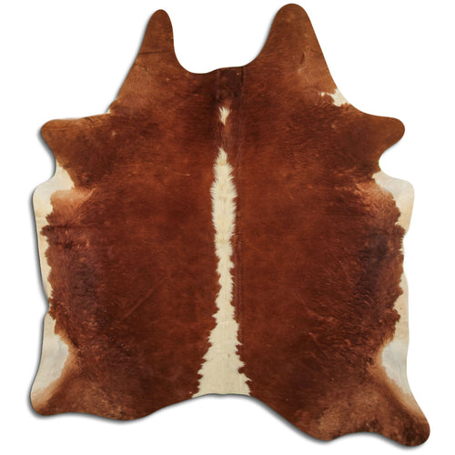 Brown & White Cowhide Rug XXL