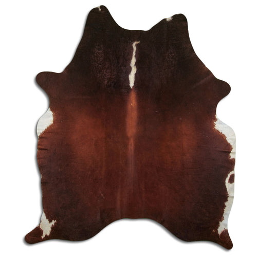 Brown & White Cowhide Rug L