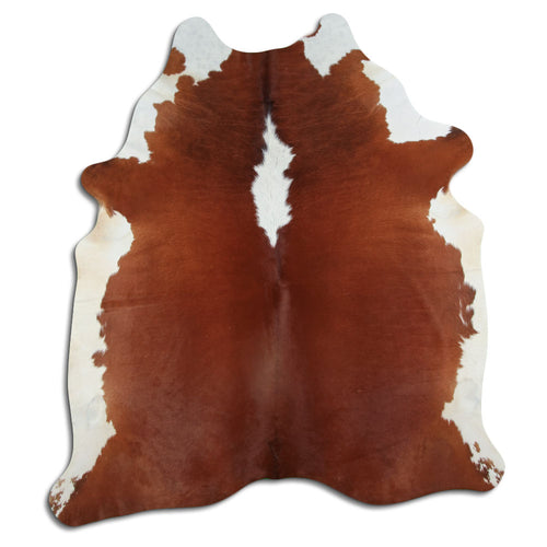 Brown & White Cowhide Rug XXL