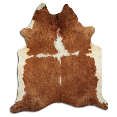 Brown & White Cowhide Rug XXL