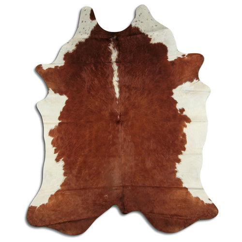 Brown & White Cowhide Rug XXL