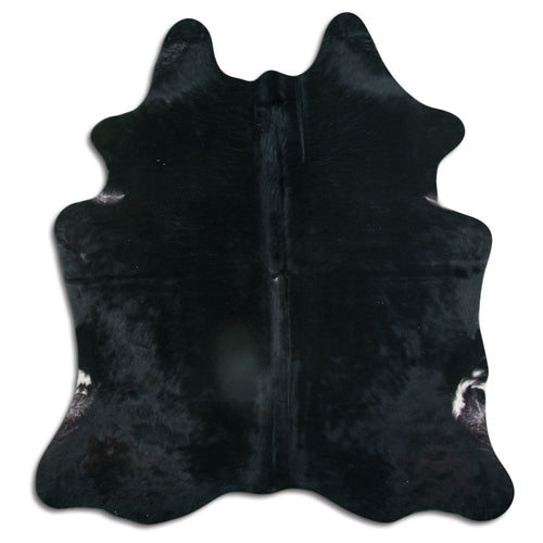 Black Cowhide Rug L