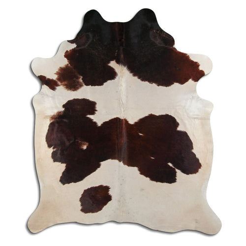 Brown & White Cowhide Rug XXL
