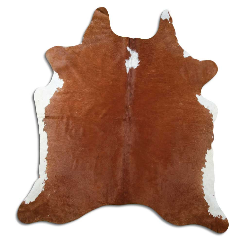 Brown & White Cowhide Rug L
