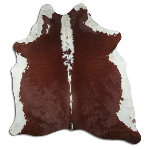 Brown & White Cowhide Rug XL