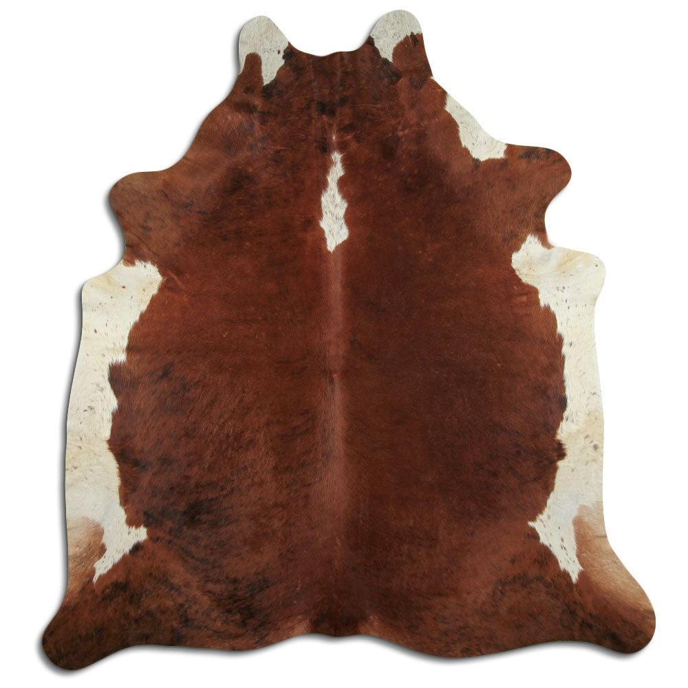 Brown & White Cowhide Rug XXL