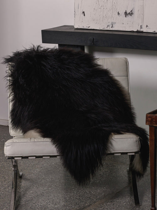 Icelandic Black Sheepskin Rug