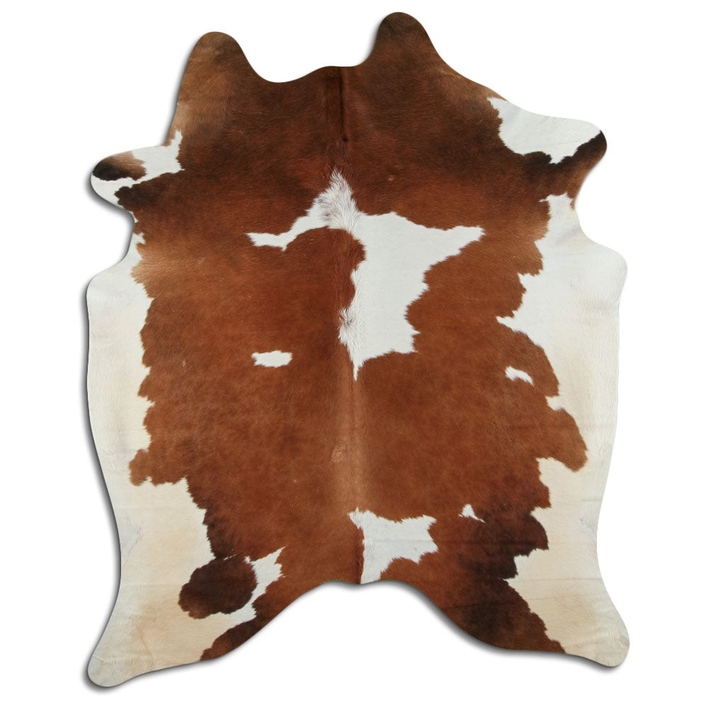 Brown & White Cowhide Rug XXL