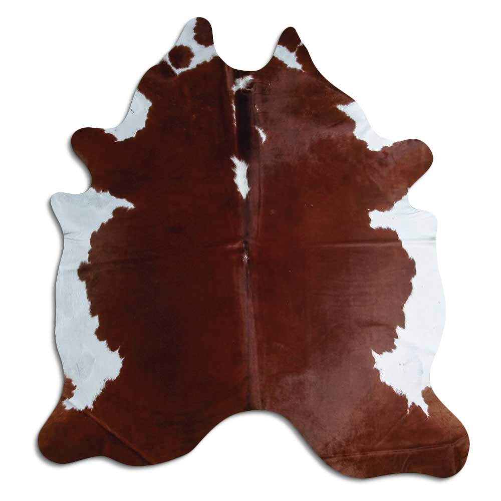 Brown & White Cowhide Rug XXL