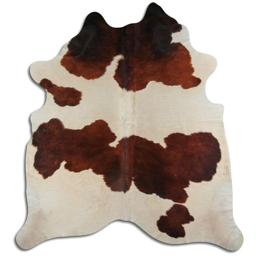 Brown & White Cowhide Rug XXL