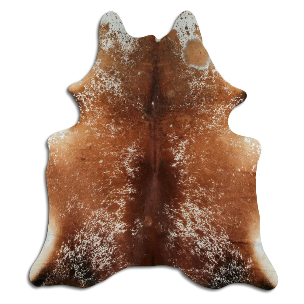 Brown & White Cowhide Rug XL