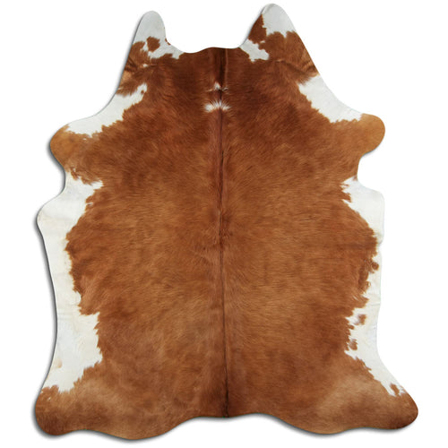 Brown & White Cowhide Rug XL